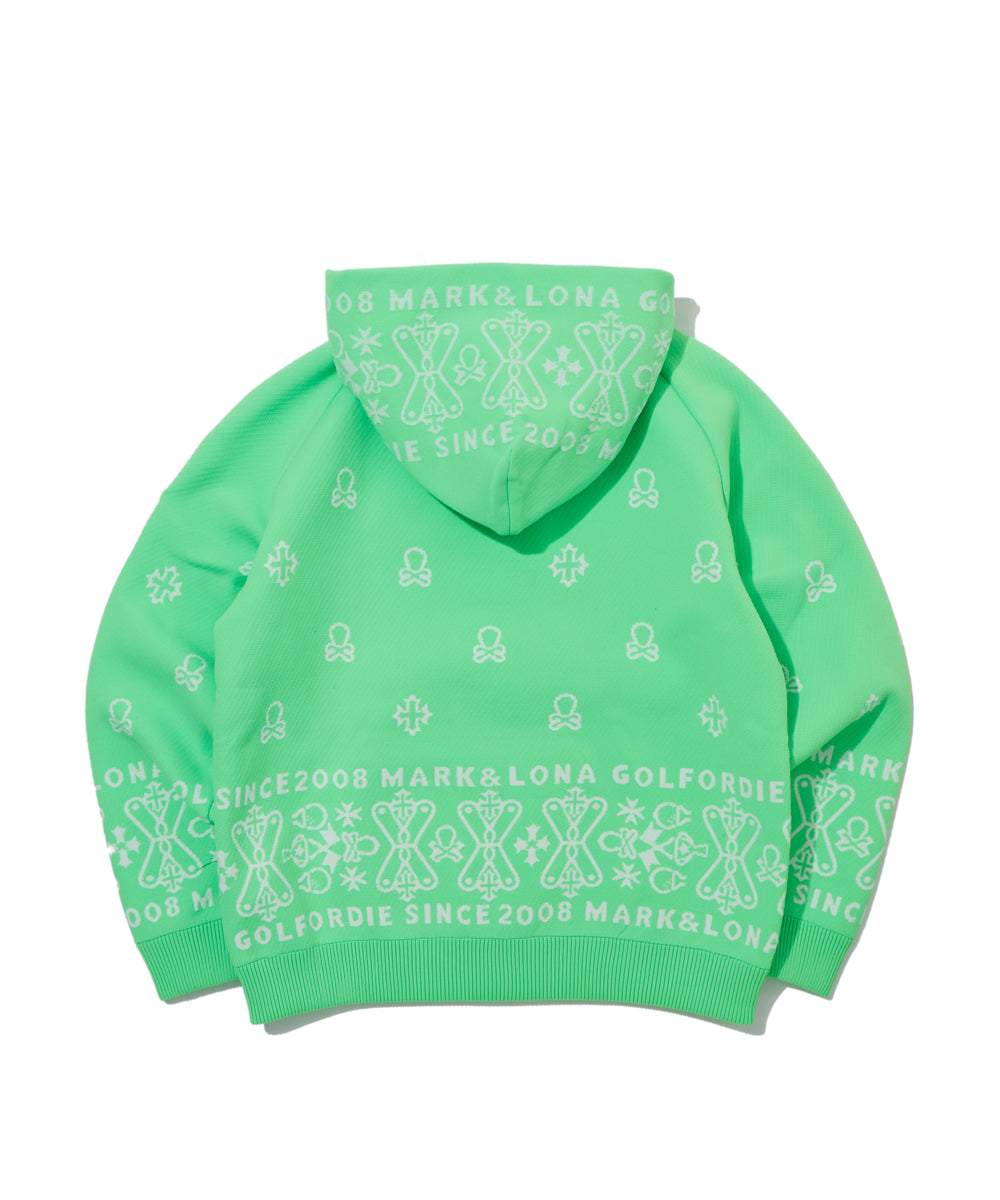 M GN PAISLEY SKULL KNIT HOODIE LR3IB05M