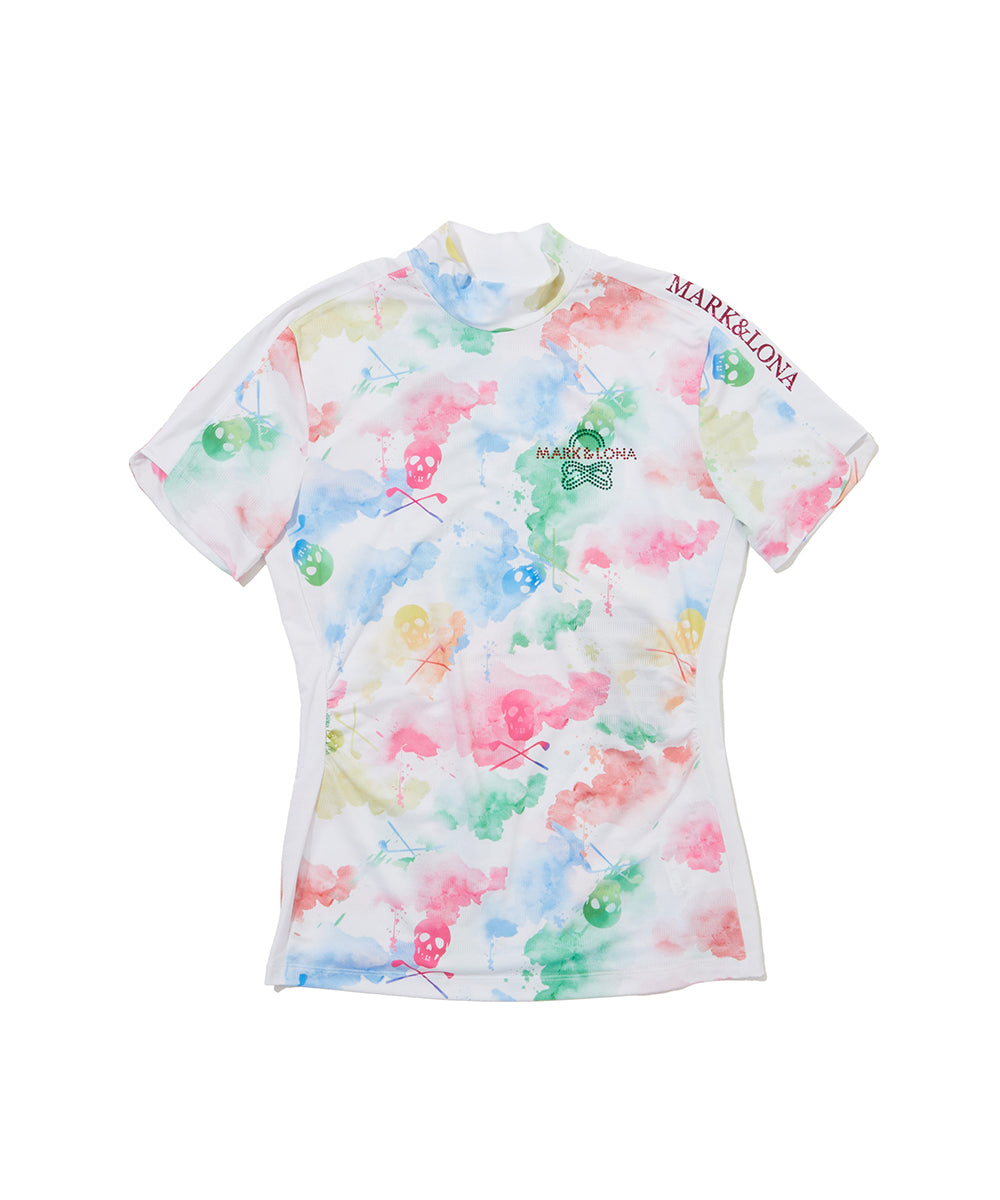 W GN WATER COLOR PATTERN SS HIGHNECK LR2IA71F