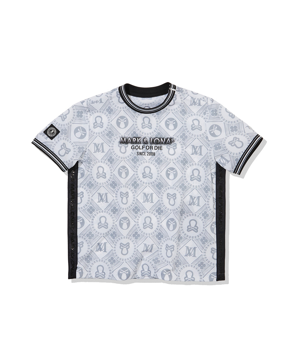 W GN LOGO PATTERN WOVEN SS CREW LR2IC81F