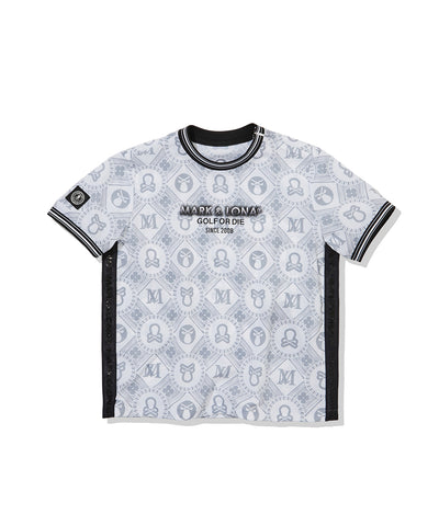W GN LOGO PATTERN WOVEN SS CREW LR2IC81F