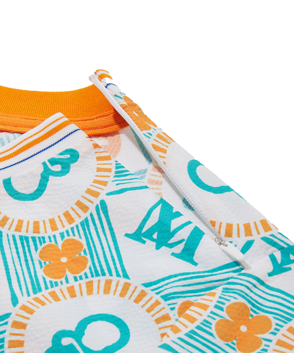 W GN LOGO PATTERN WOVEN SS CREW LR2IC81F