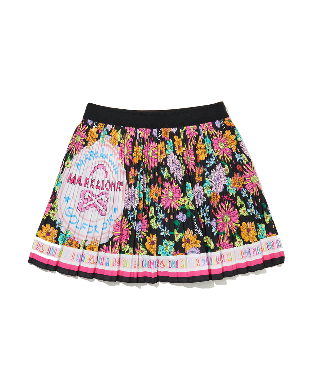 W GN FLORAL PATTERN PLEATS SKIRT LR2IE77F