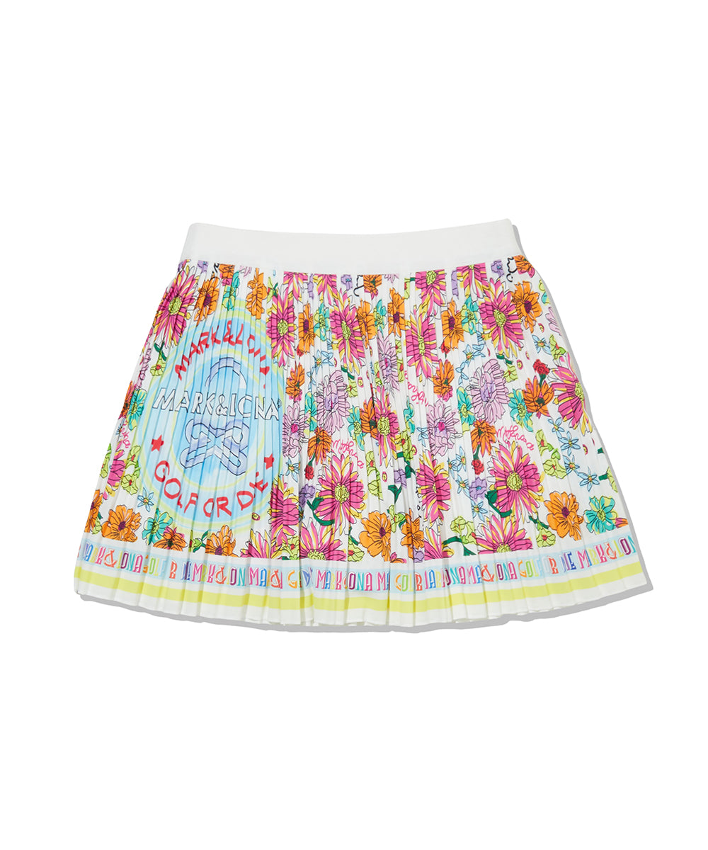 W GN FLORAL PATTERN PLEATS SKIRT LR2IE77F