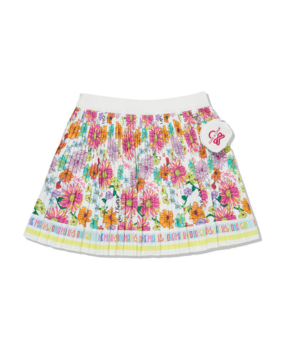 W GN FLORAL PATTERN PLEATS SKIRT LR2IE77F