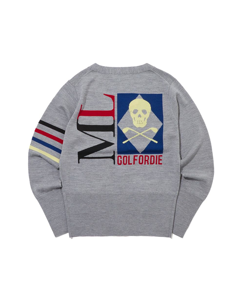 W GN BACK LOGO POINT KNIT CARDIGAN LR3IB90F