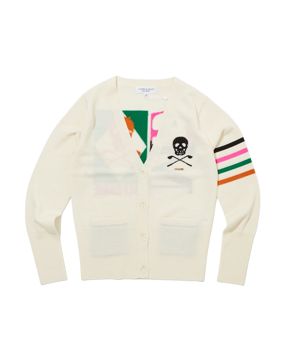 W GN BACK LOGO POINT KNIT CARDIGAN LR3IB90F