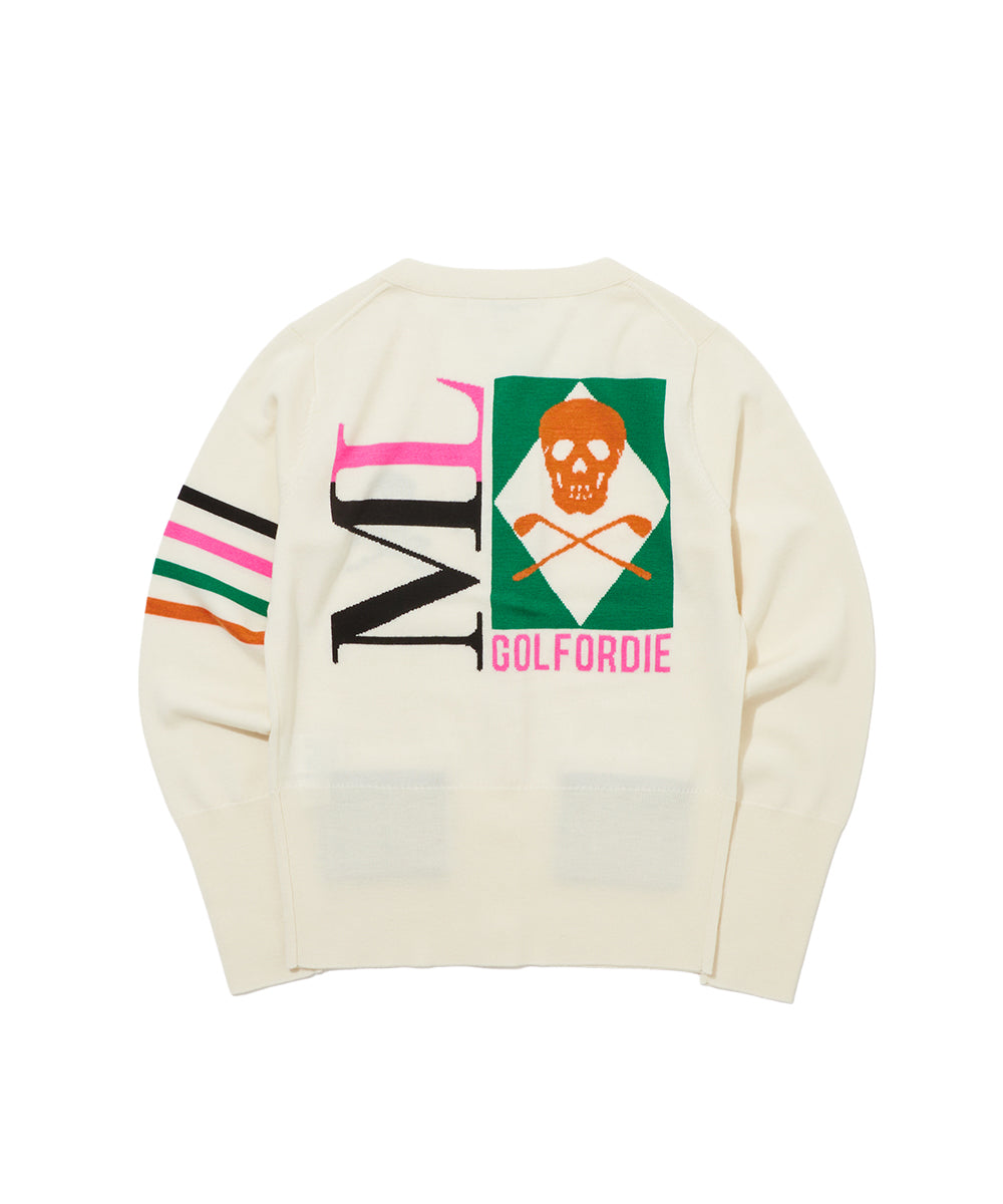W GN BACK LOGO POINT KNIT CARDIGAN LR3IB90F