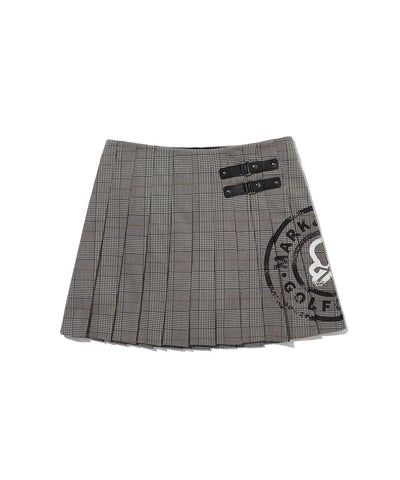 W GN CHECK PLEATS WOVEN SKIRT LR3IE73F