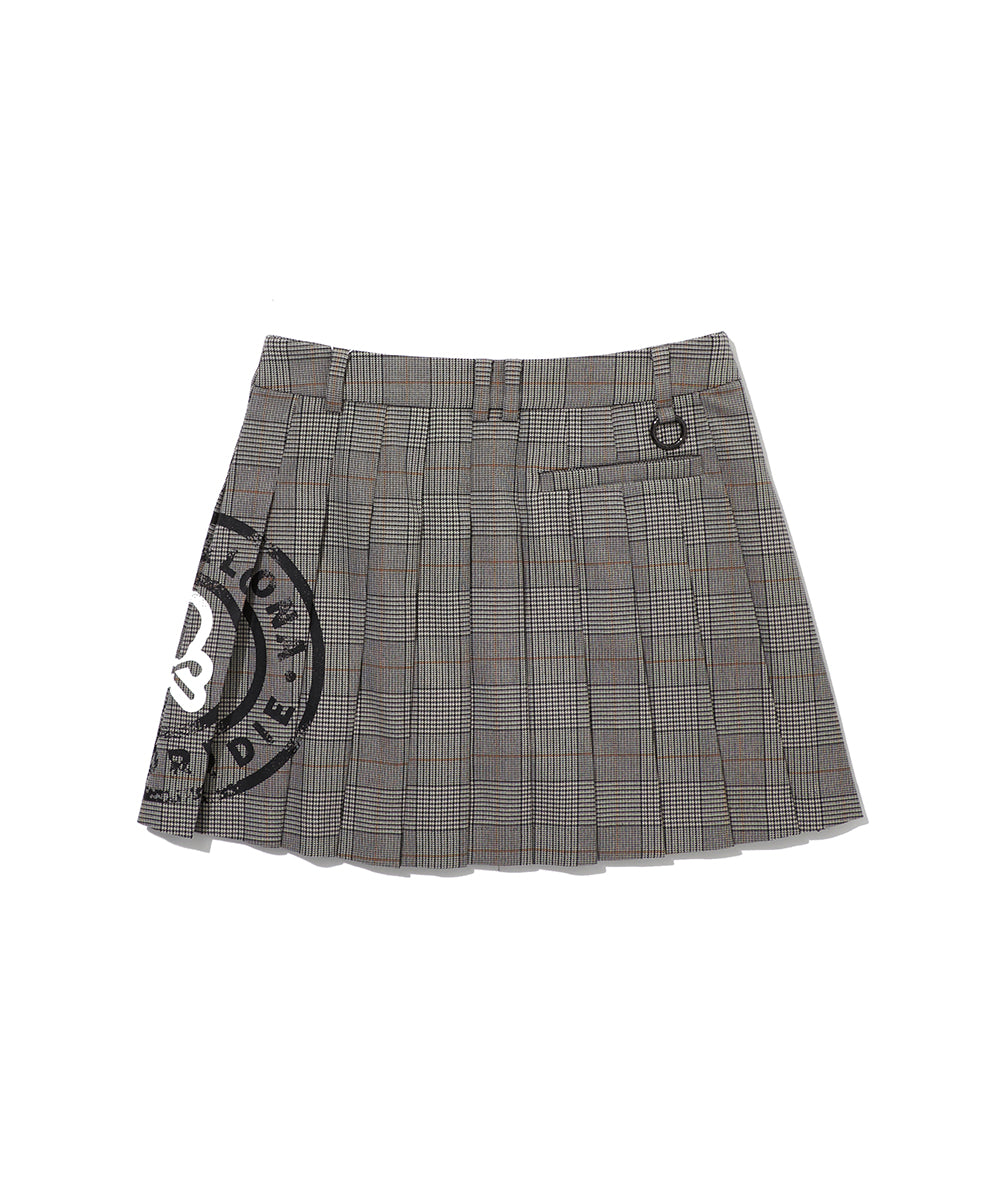 W GN CHECK PLEATS WOVEN SKIRT LR3IE73F