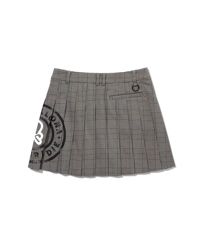 W GN CHECK PLEATS WOVEN SKIRT LR3IE73F