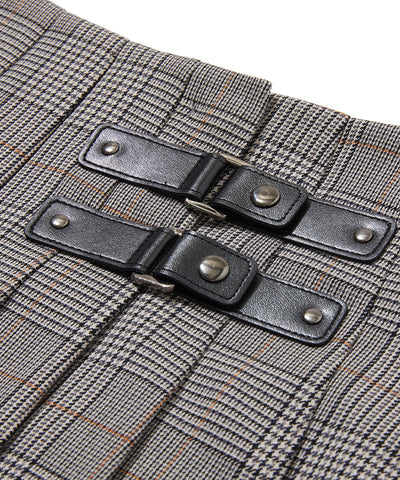 W GN CHECK PLEATS WOVEN SKIRT LR3IE73F