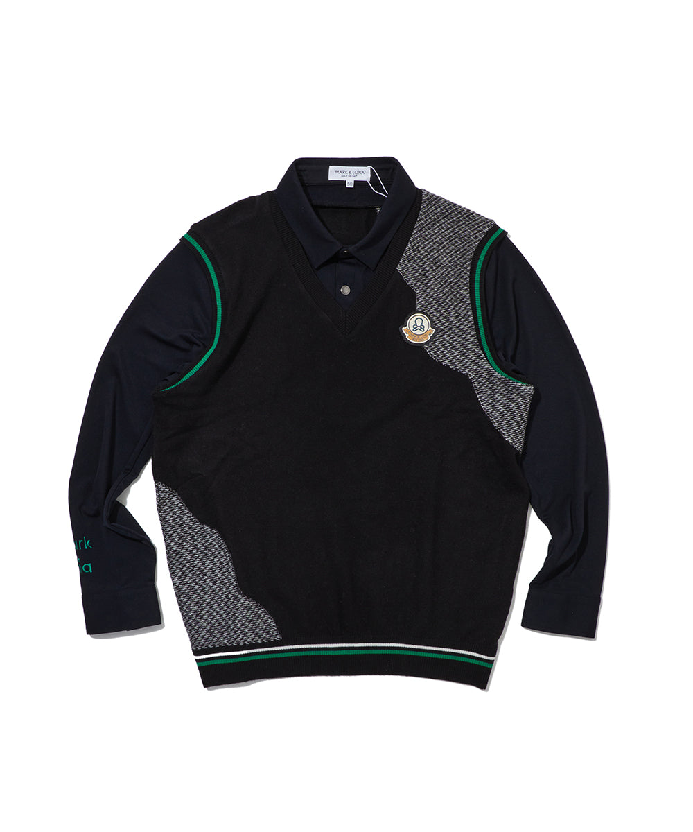 M GN LAYERED VEST LS POLO LR3IP71M