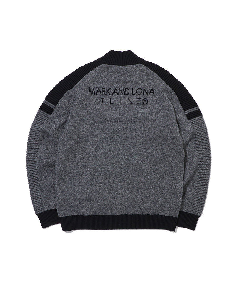 M T-LINE SKULL JQD HALF ZIP-UP KNIT LR3XB74M