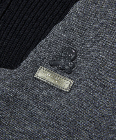 M T-LINE SKULL JQD HALF ZIP-UP KNIT LR3XB74M