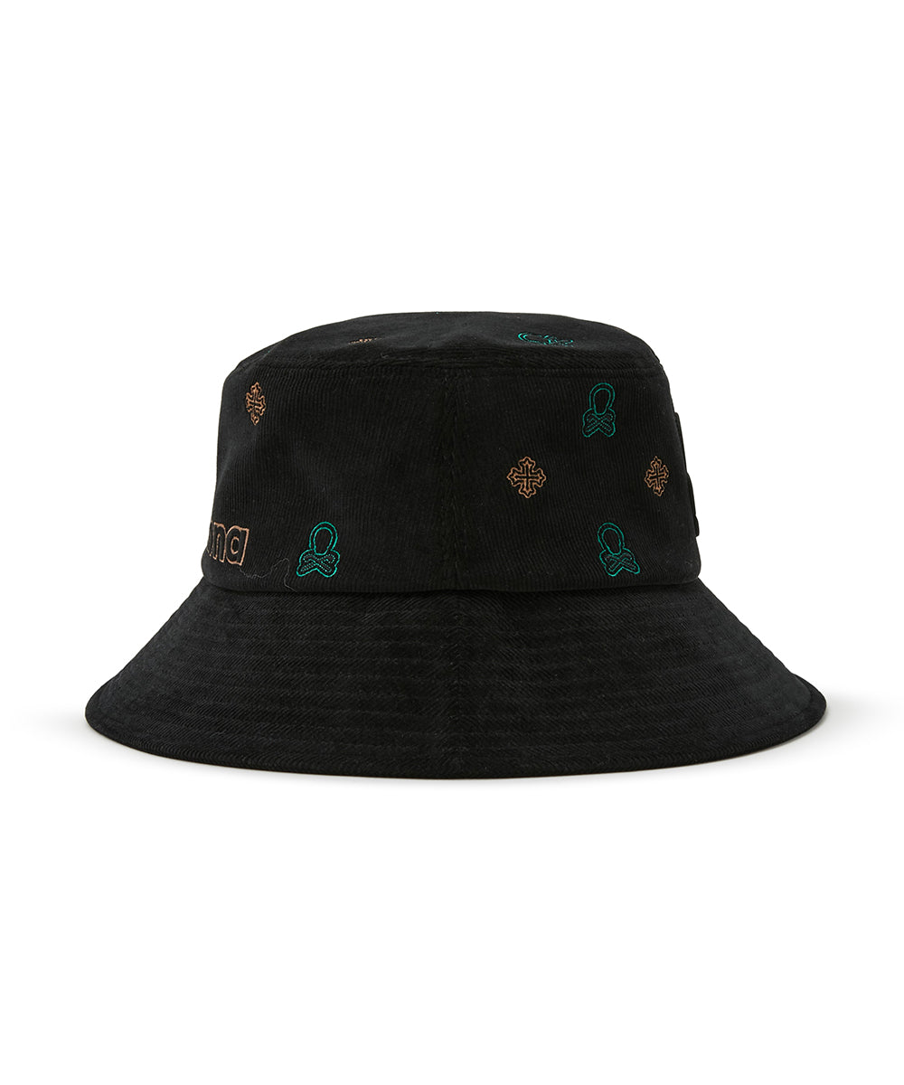 U GN LOGO PATTERN CORDUROY BUCKET HAT LR3YJ82U
