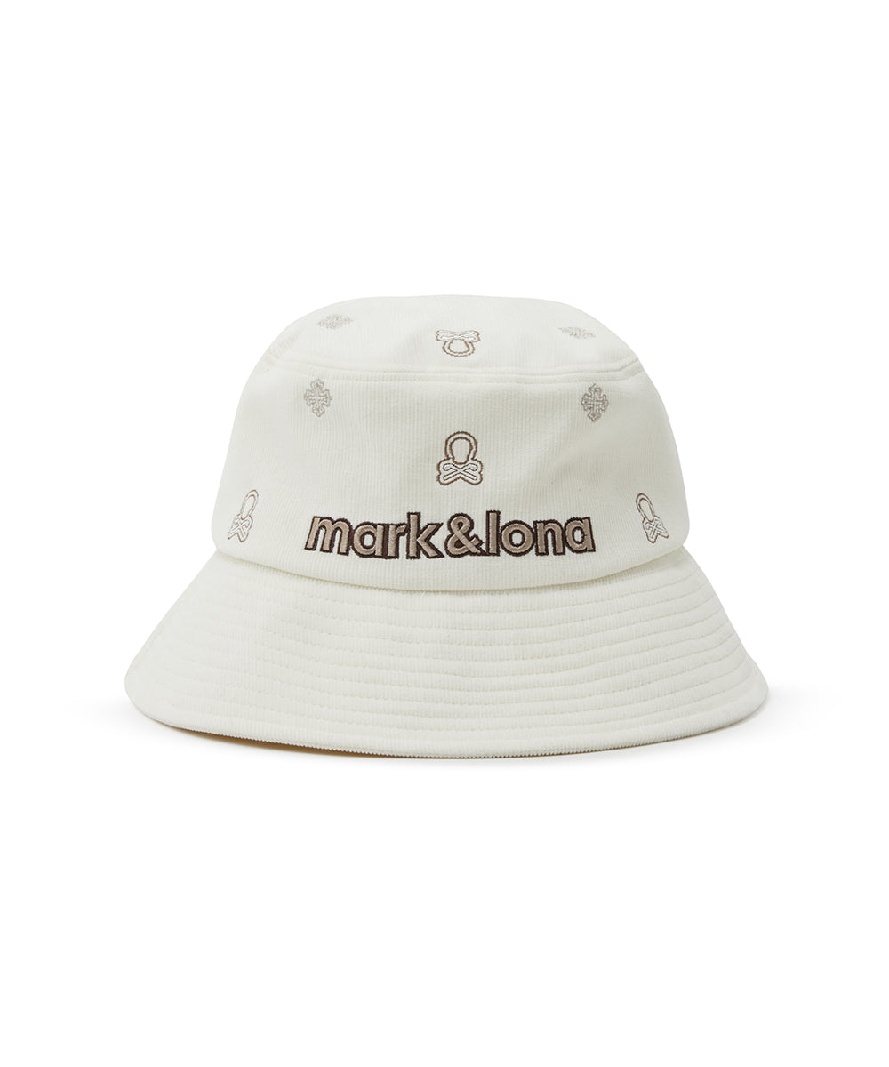 U GN LOGO PATTERN CORDUROY BUCKET HAT LR3YJ82U