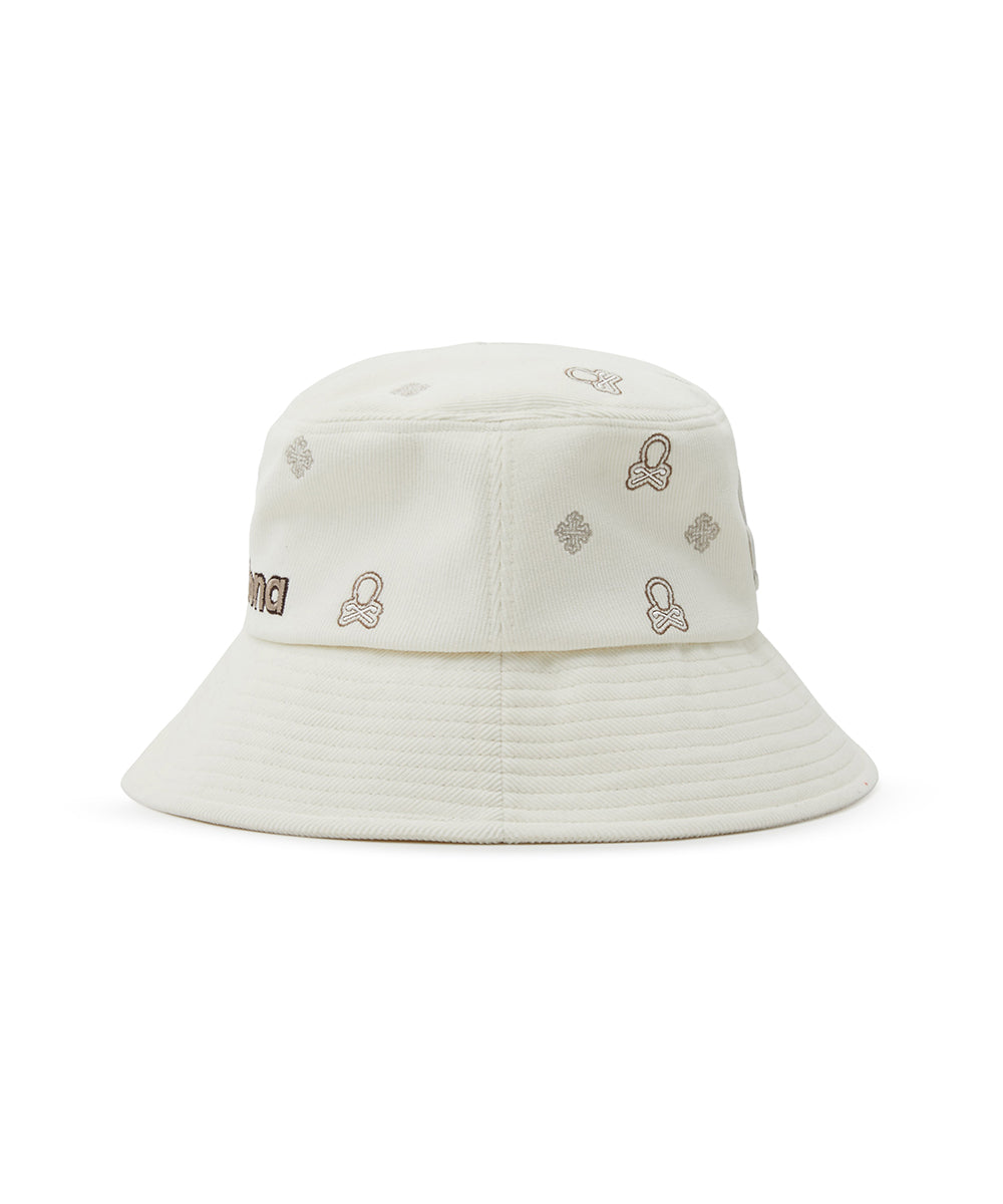U GN LOGO PATTERN CORDUROY BUCKET HAT LR3YJ82U
