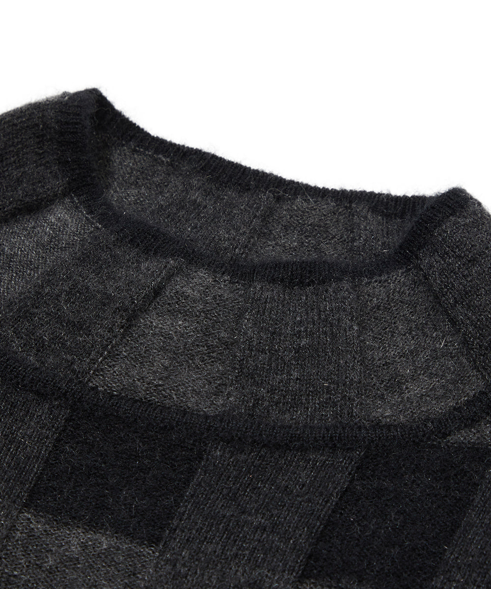 W CD GINGHAM PATTERN CASHMERE KNIT HIGHNECK LR4CB56F