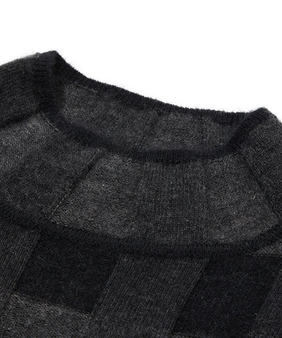 W CD GINGHAM PATTERN CASHMERE KNIT HIGHNECK LR4CB56F