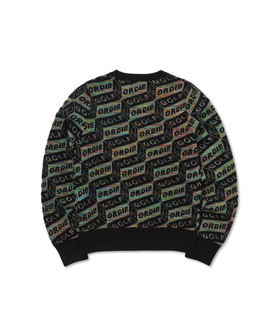 W GN BLOCK PATTERN CREW KNIT LR4IB93F