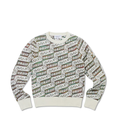 W GN BLOCK PATTERN CREW KNIT LR4IB93F
