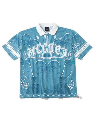 M CD PALM TREE GRAPHIC HALF-ZIP SS POLO LR2CX56M