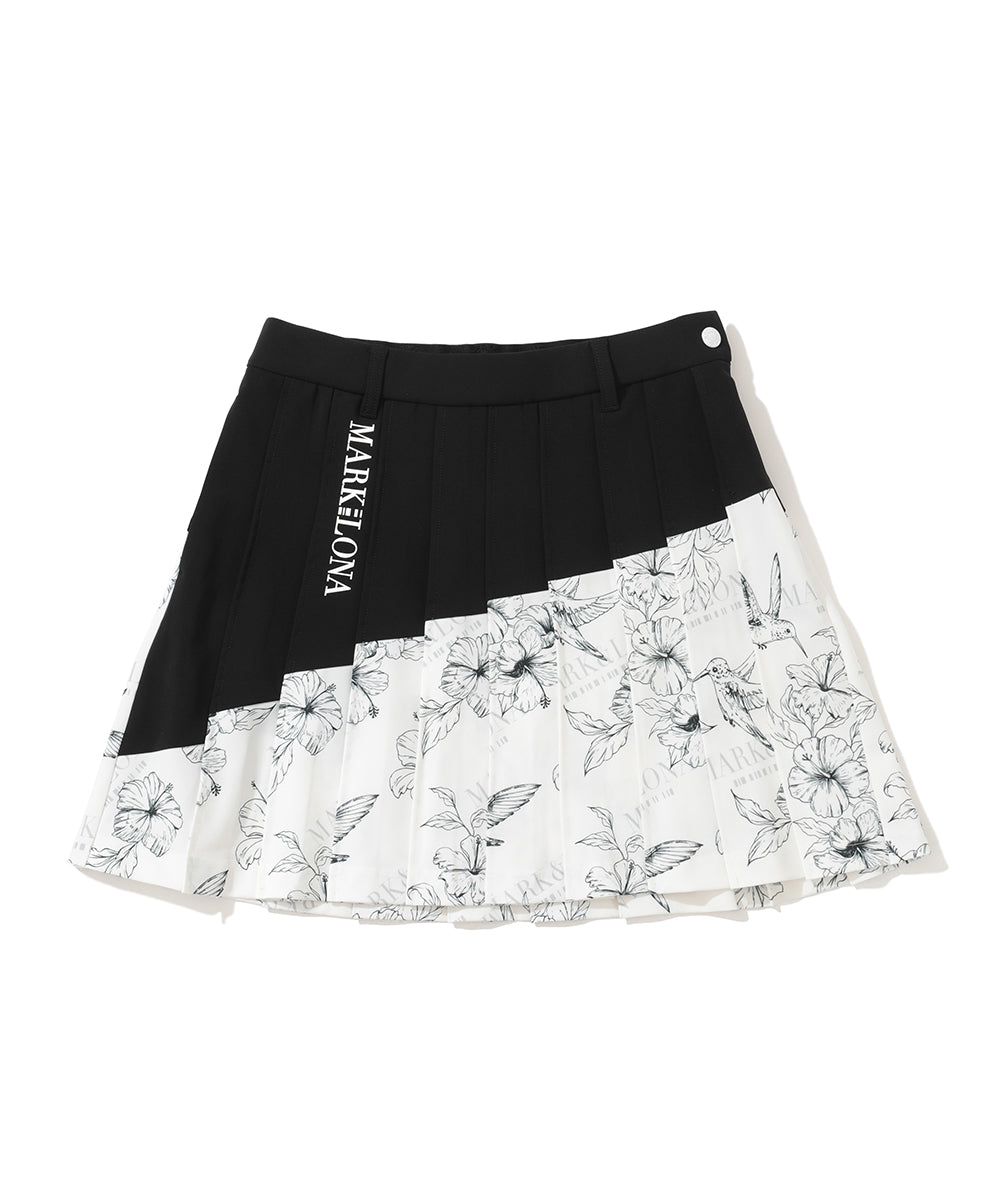 W CD FLOWER GRAPHIC PLEATS SKIRT LR3CE51F
