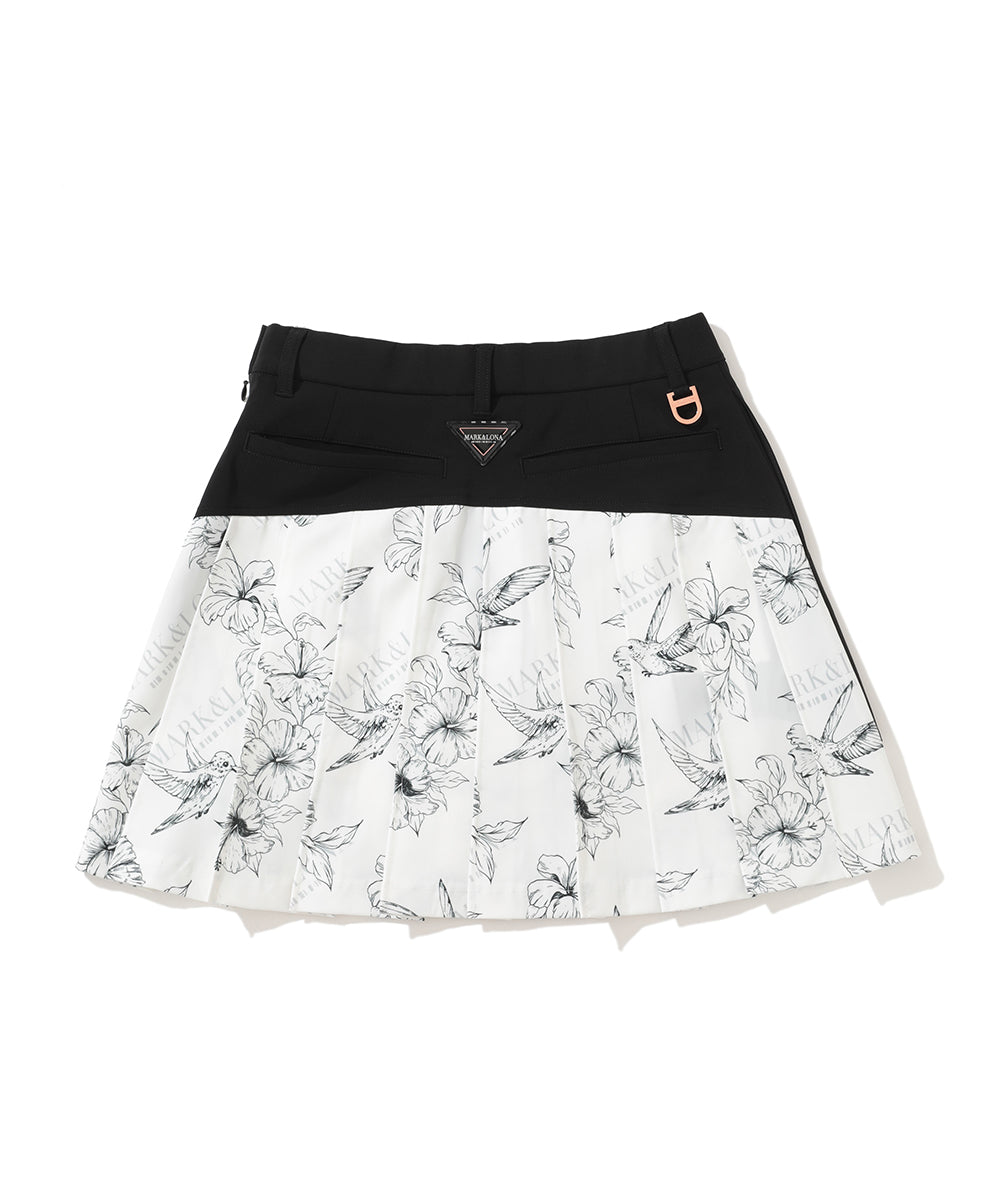 W CD FLOWER GRAPHIC PLEATS SKIRT LR3CE51F