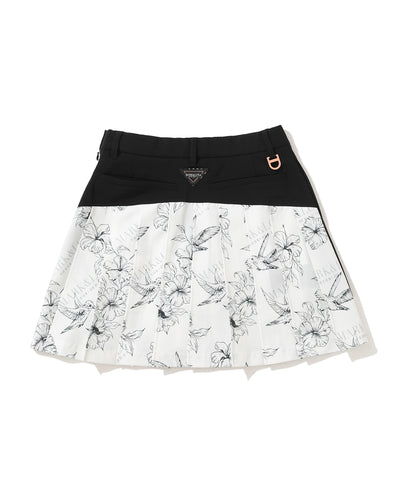 W CD FLOWER GRAPHIC PLEATS SKIRT LR3CE51F