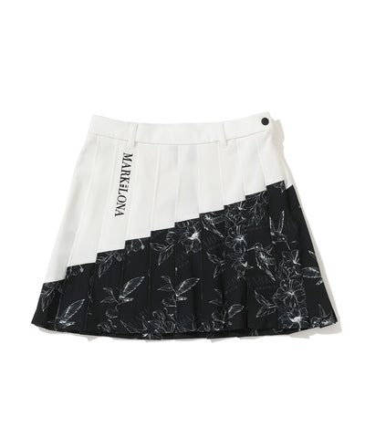 W CD FLOWER GRAPHIC PLEATS SKIRT LR3CE51F