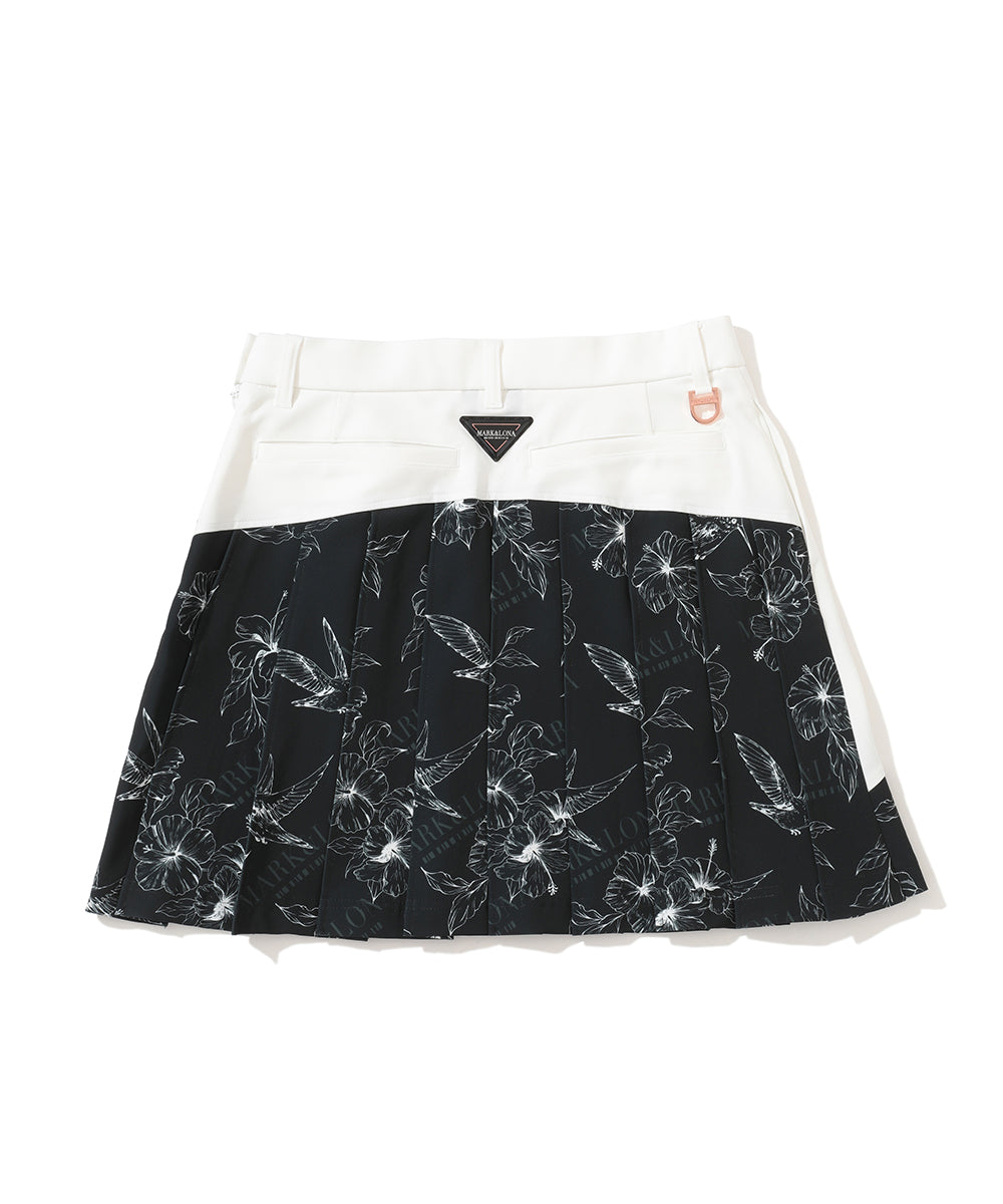 W CD FLOWER GRAPHIC PLEATS SKIRT LR3CE51F