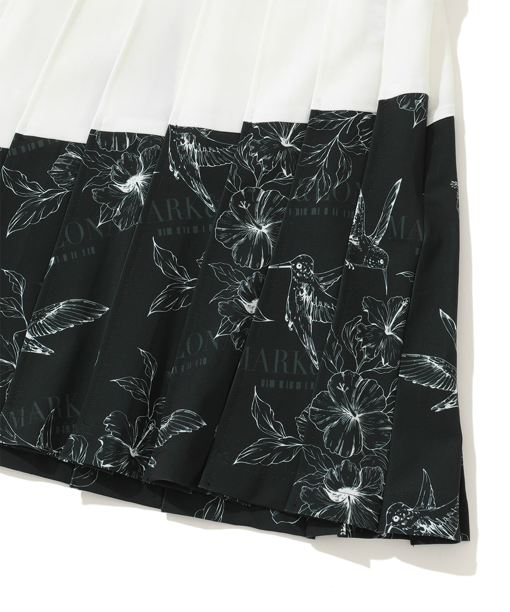 W CD FLOWER GRAPHIC PLEATS SKIRT LR3CE51F
