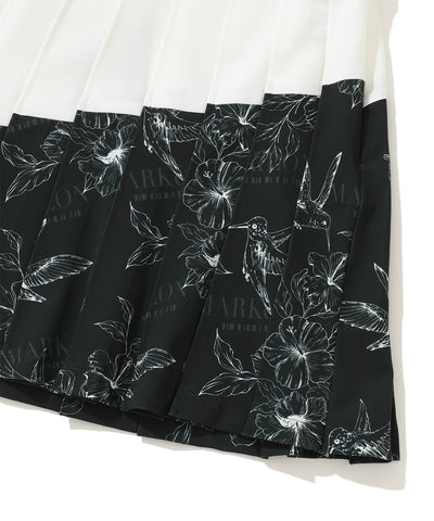 W CD FLOWER GRAPHIC PLEATS SKIRT LR3CE51F