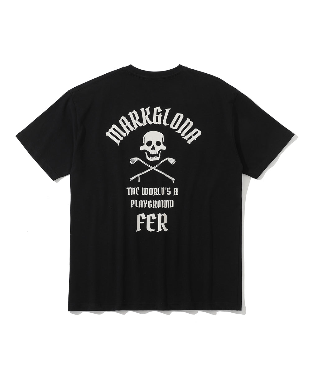 U FR VINTAGE ROCK BACK SKULL POINT SS SHIRTS LR3FA03U
