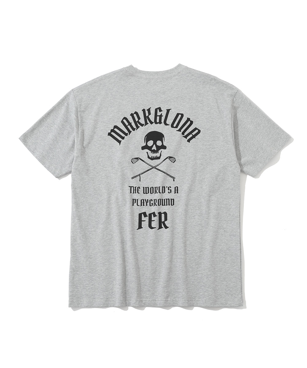 U FR VINTAGE ROCK BACK SKULL POINT SS SHIRTS LR3FA03U