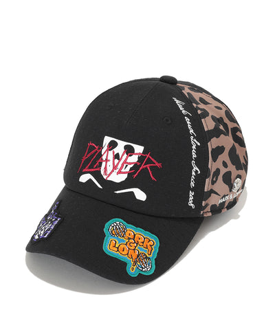 U GN GRAPHIC LOGO & LEOPARD PATCH POINT CAP LQ3YP07U