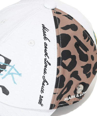 U GN GRAPHIC LOGO & LEOPARD PATCH POINT CAP LQ3YP07U