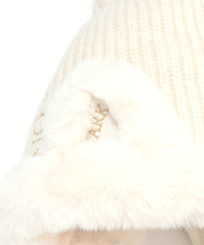 W GN CAT EAR & POMPOM POINT BEANIE LQ4YJ26F