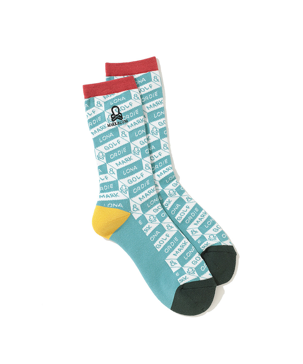 M GN BLOCK PATTERN MID SOCKS LR4YS17M