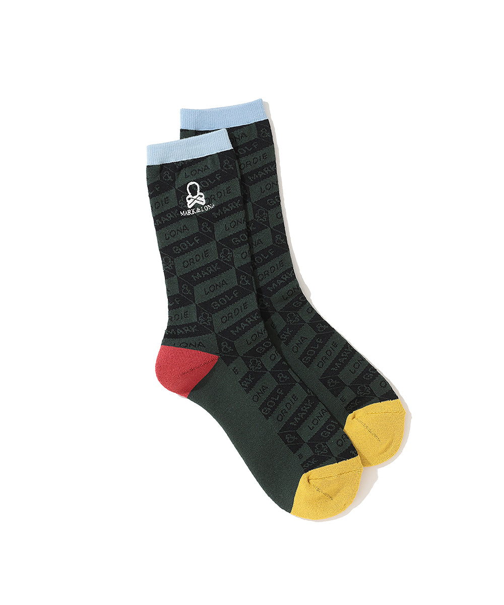 M GN BLOCK PATTERN MID SOCKS LR4YS17M
