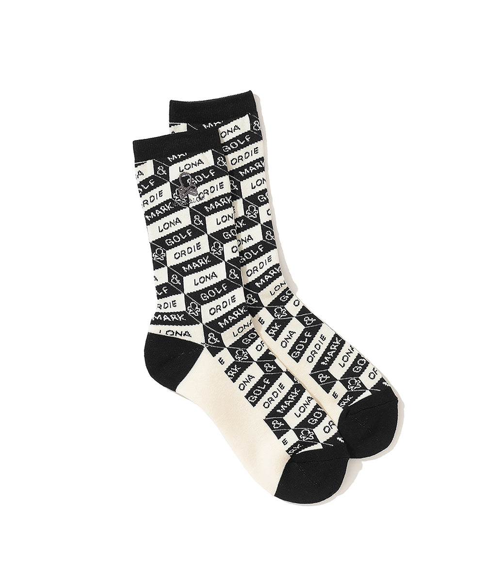 M GN BLOCK PATTERN MID SOCKS LR4YS17M