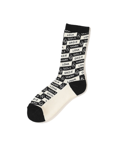 M GN BLOCK PATTERN MID SOCKS LR4YS17M
