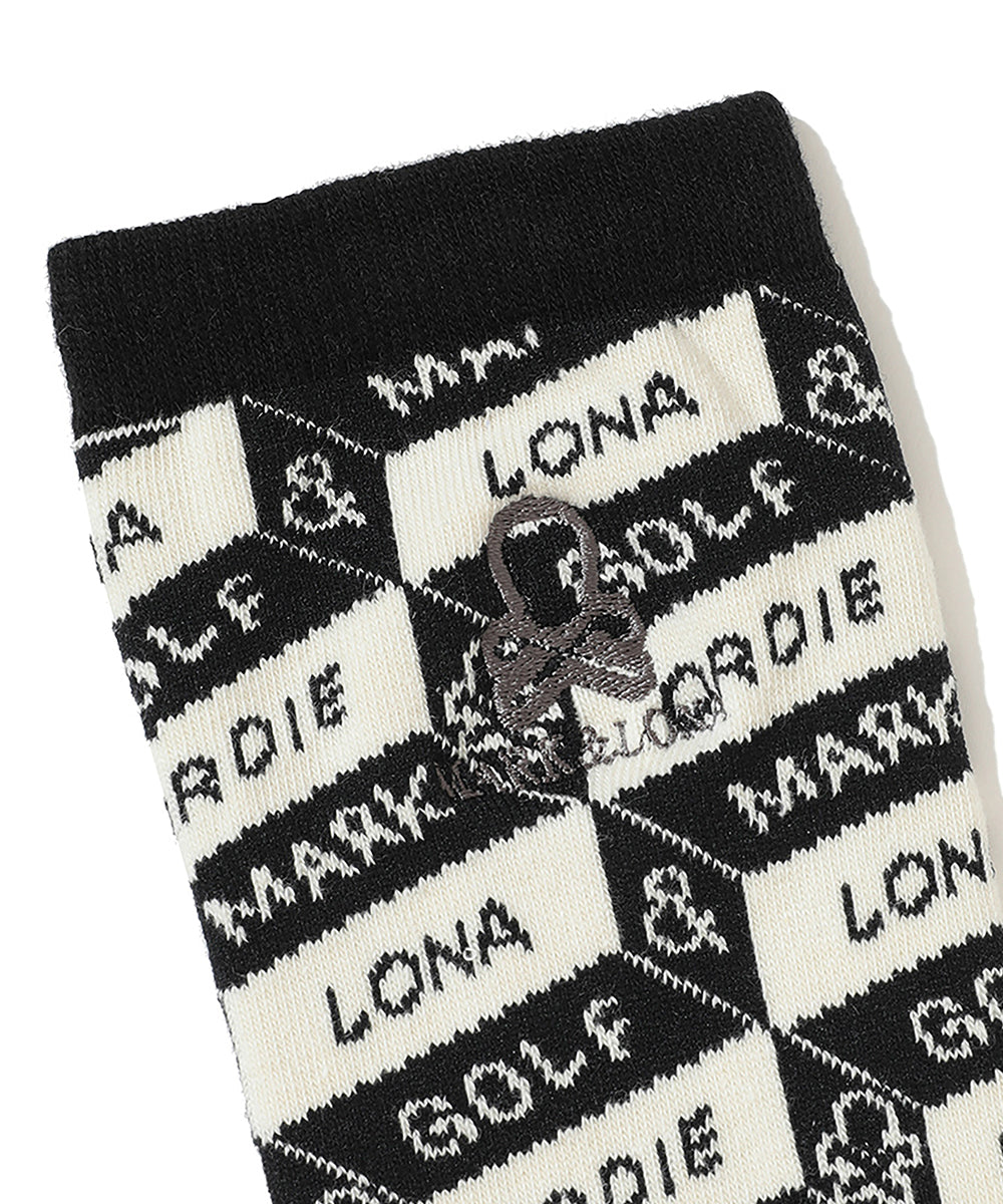 M GN BLOCK PATTERN MID SOCKS LR4YS17M