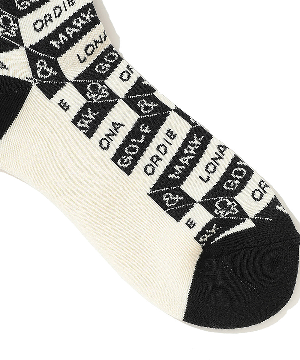 M GN BLOCK PATTERN MID SOCKS LR4YS17M
