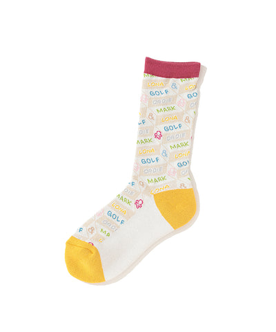 W GN BLOCK PATTERN MID SOCKS LR4YS37F