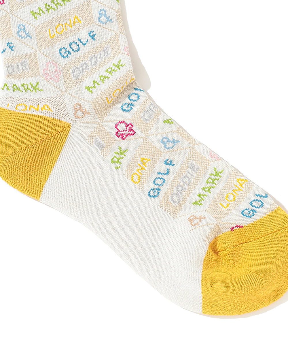 W GN BLOCK PATTERN MID SOCKS LR4YS37F