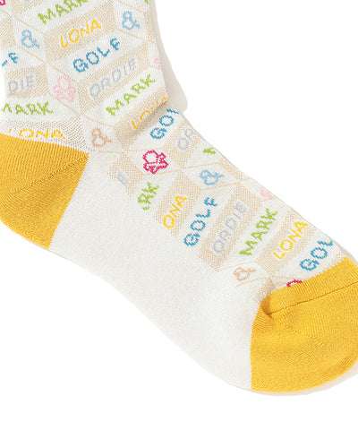 W GN BLOCK PATTERN MID SOCKS LR4YS37F