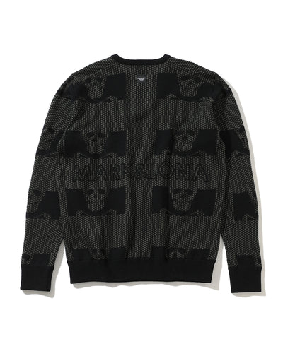 M GN HALF SKULL JQD V-NECK KNIT LQ1IB01M