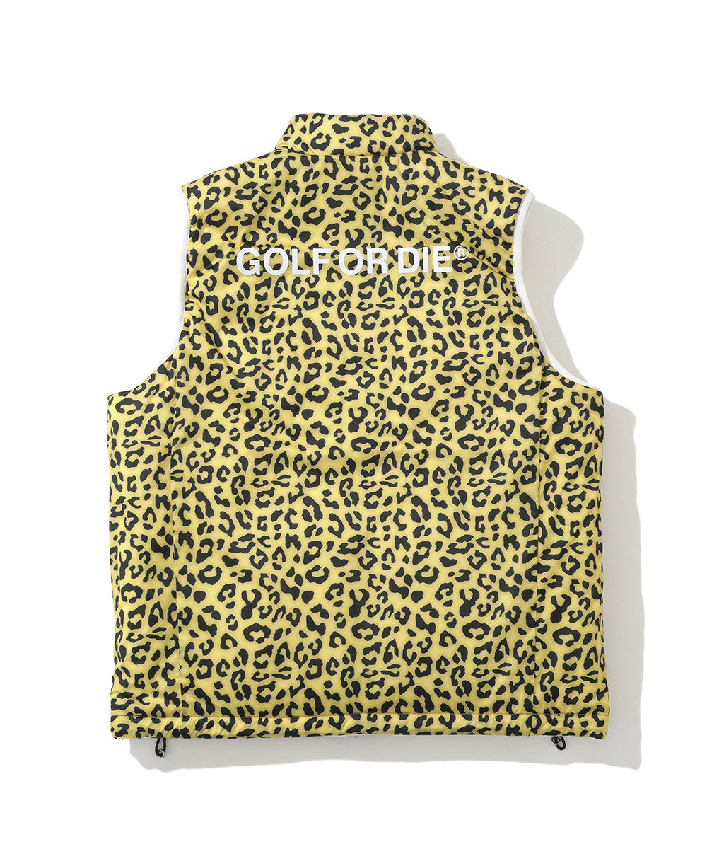 M GN LEOPARD PATTERN & SOLID REVERSIBLE DOWN VEST LQ3IV04M