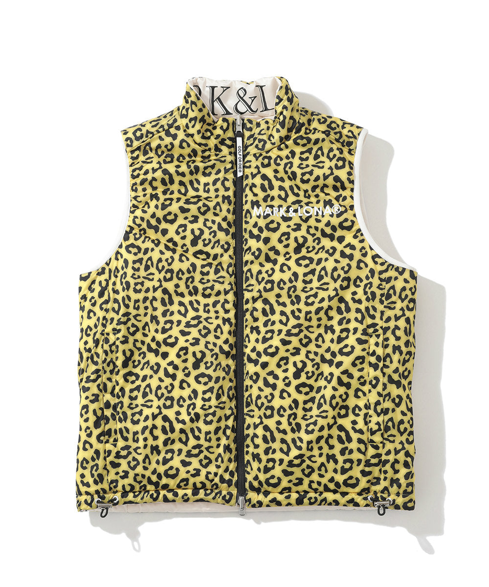 M GN LEOPARD PATTERN & SOLID REVERSIBLE DOWN VEST LQ3IV04M